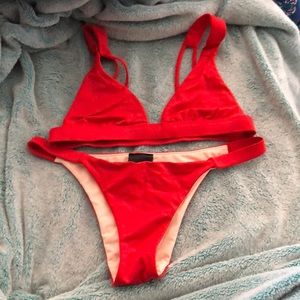 LA hearts red bikini